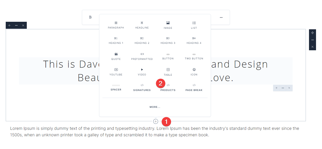 Add Document Products in Content