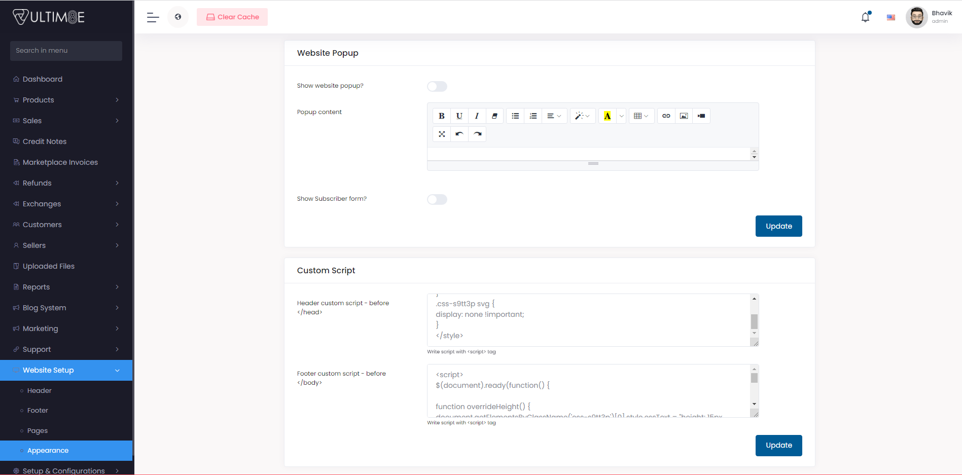apperance-custom-script