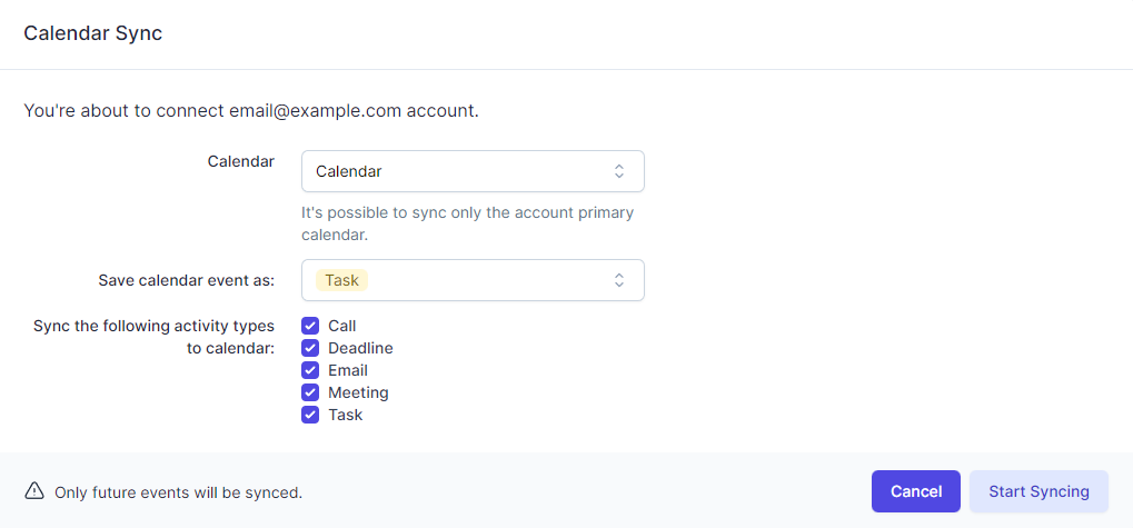 Calendar Synchronization