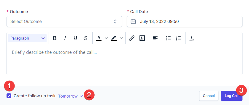 Create Follow up Task