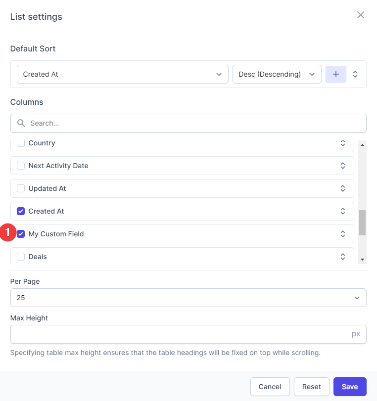RelateCRM Settings Fields