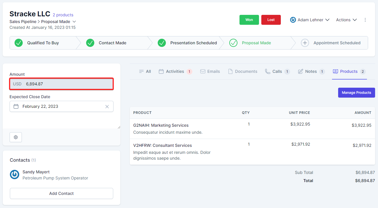 Deal Amount Field Disabled