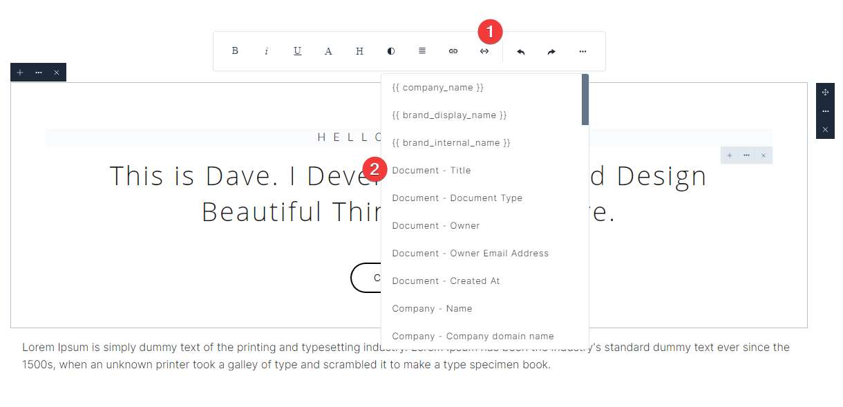 Document Placeholders