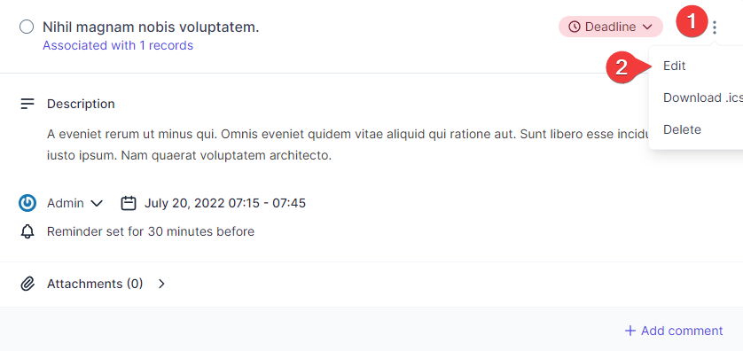 Edit Activity Via Record