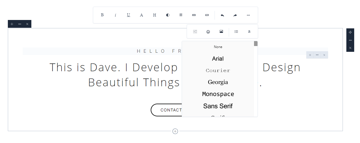 Editor Content Font Family