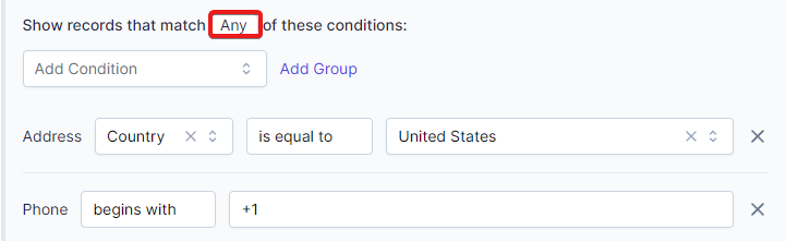 Create Filters With Match Type