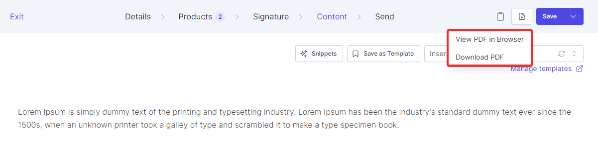 Generate Document PDF