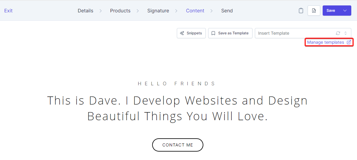Manage Document Templates