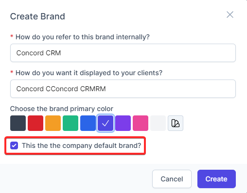 Mark Company Brand as Default