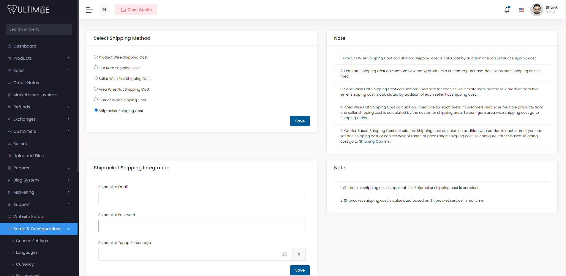 shiprocket-configurations